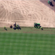 Crews Transform Comerica Park Into Soccer Stadium