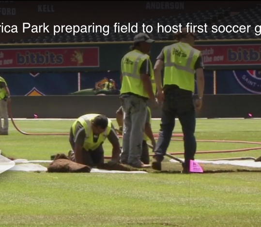 Comerica Park Preparing Field to Host First Soccer Game